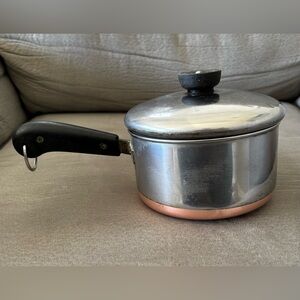 Revere Ware 1801 Copper Bottom 1.5 Qt Sauce Pan Pre-1968 Double Ring With Lid